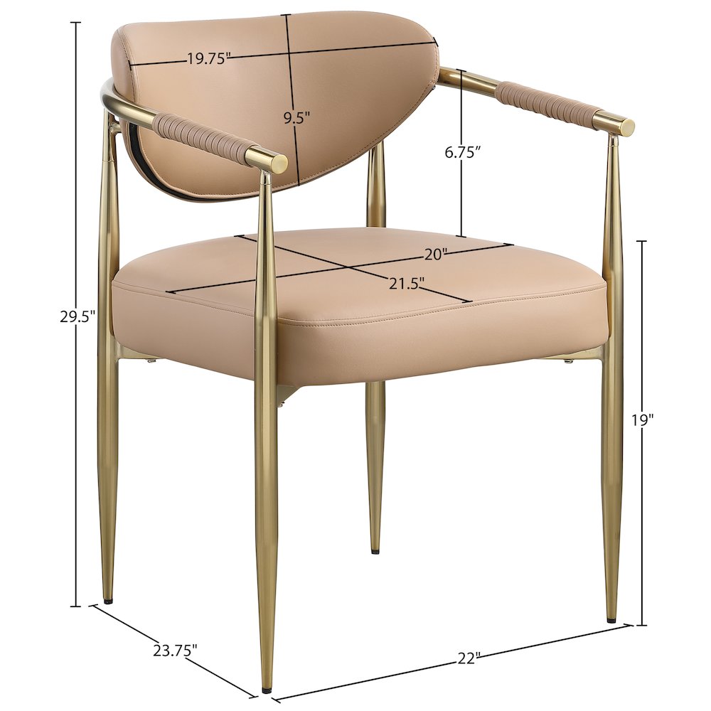 Virella Tan Vegan Leather Upholstered Dining Chair, Set of 2. Picture 11