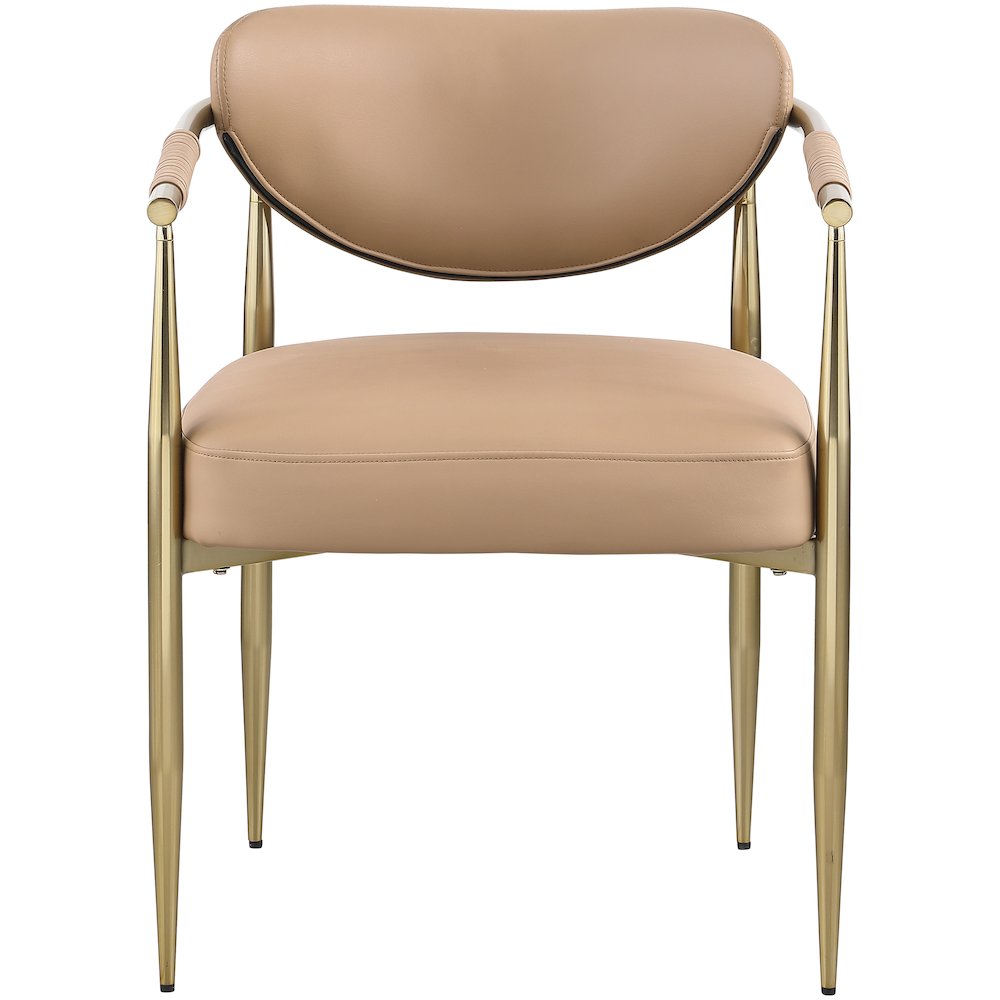 Virella Tan Vegan Leather Upholstered Dining Chair, Set of 2. Picture 3
