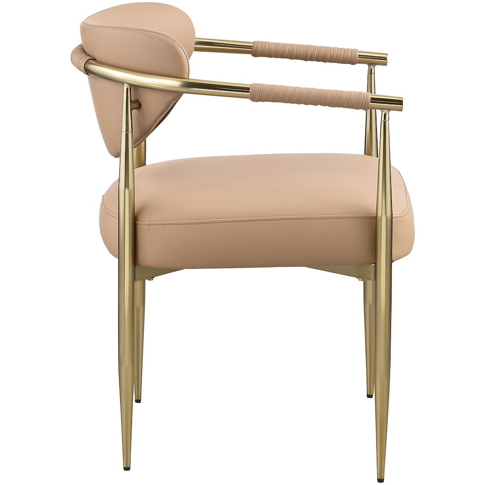 Virella Tan Vegan Leather Upholstered Dining Chair, Set of 2. Picture 4