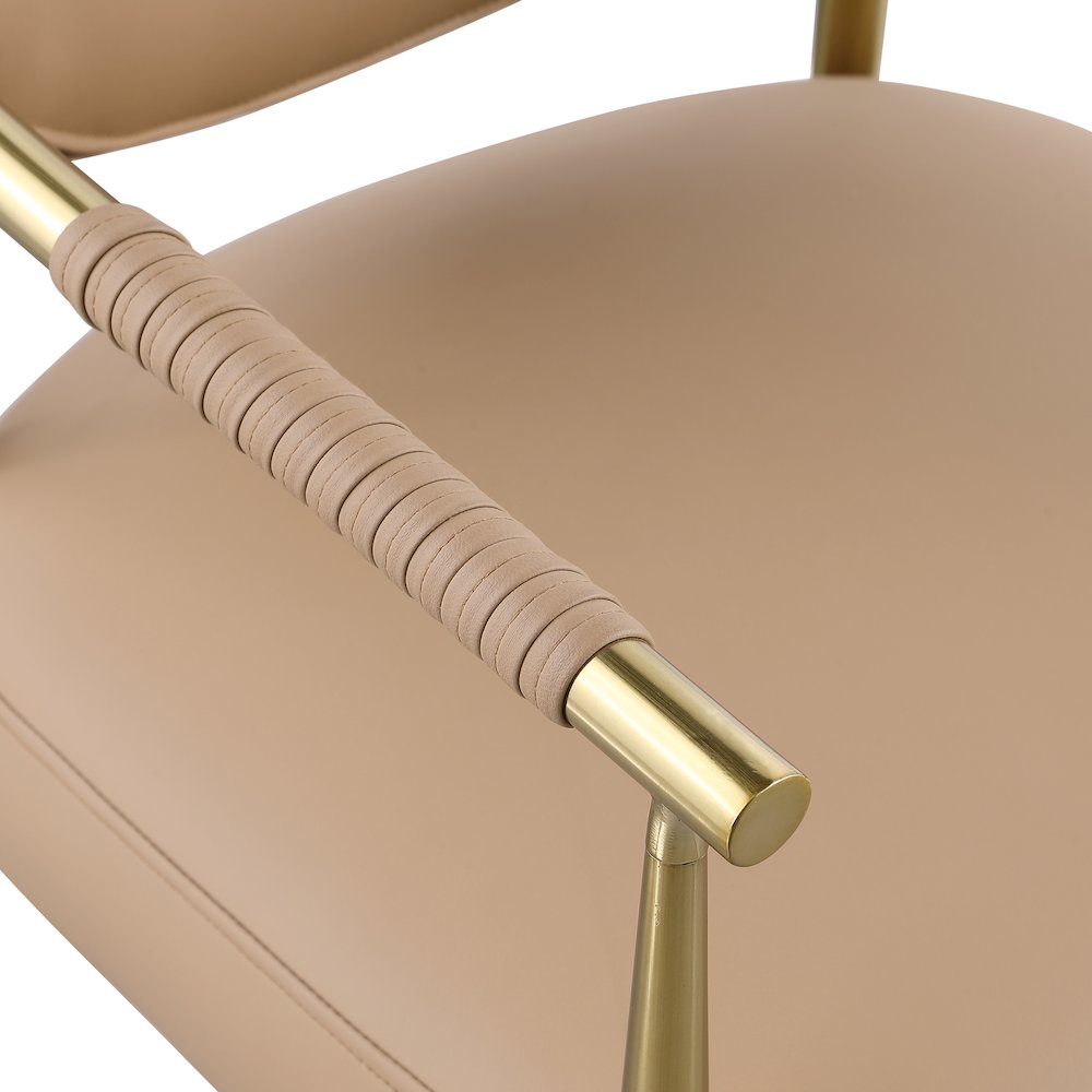 Virella Tan Vegan Leather Upholstered Dining Chair, Set of 2. Picture 9