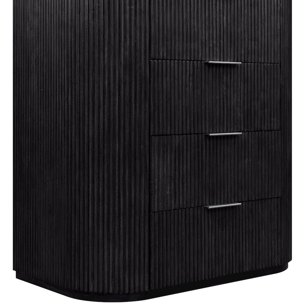 Astrid Black Solid Wood And Oak Veneer Chest. Picture 5