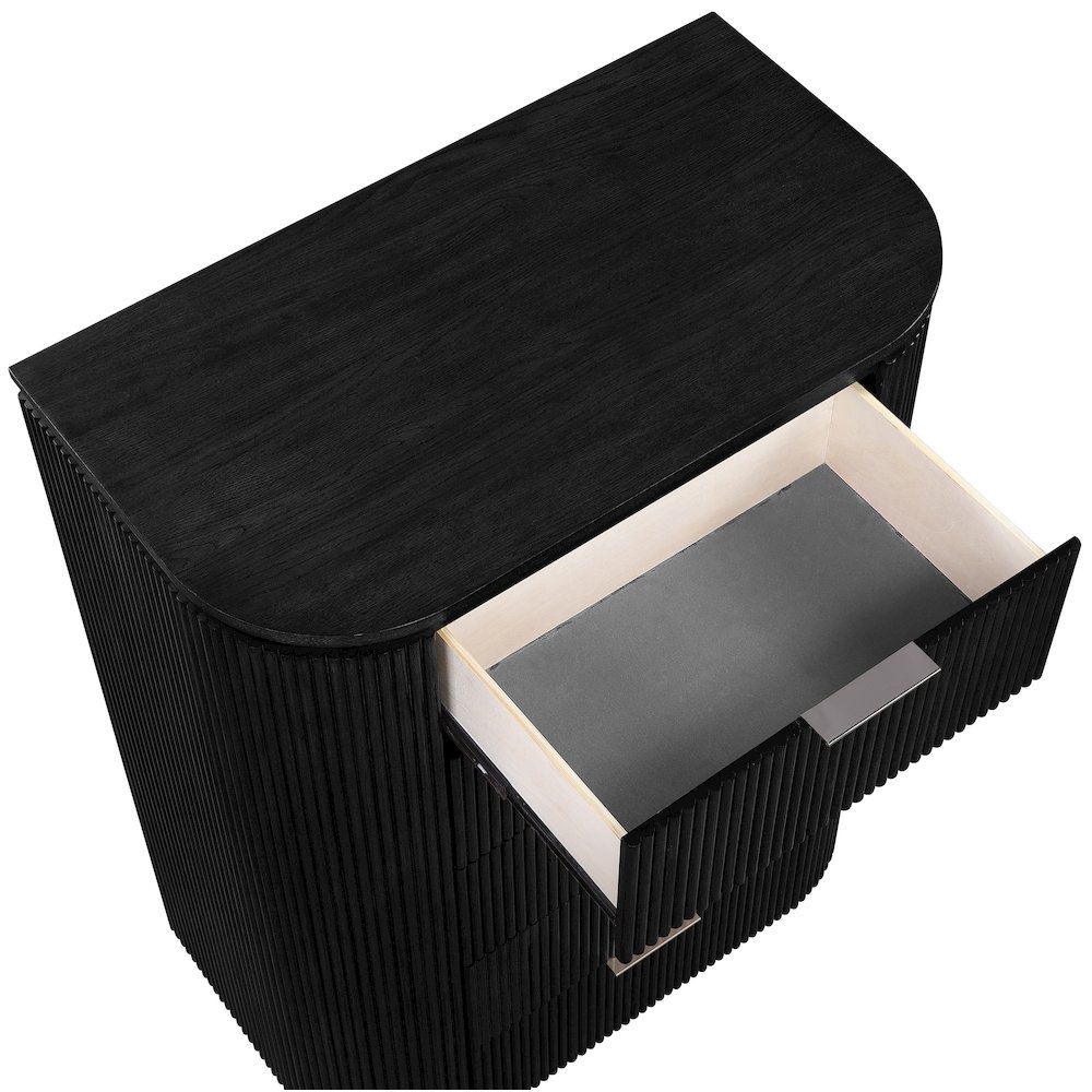 Astrid Black Solid Wood And Oak Veneer Chest. Picture 6