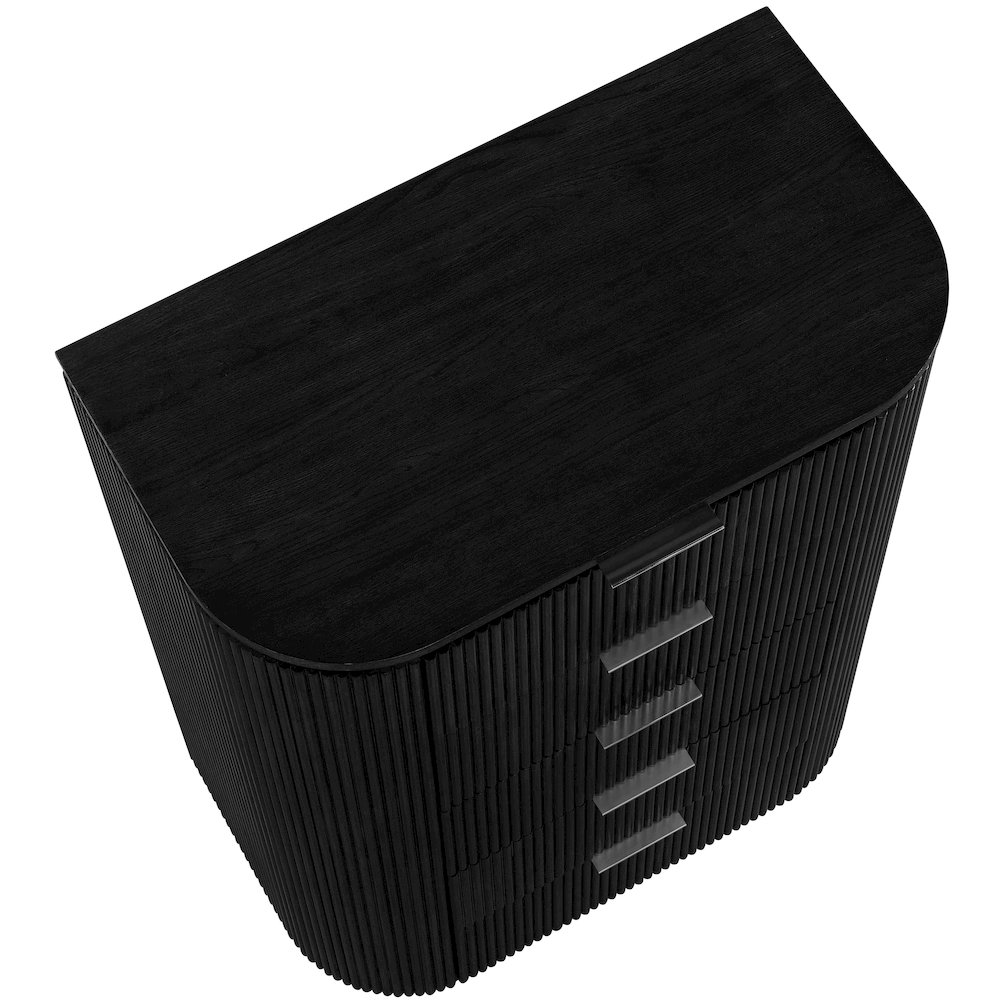 Astrid Black Solid Wood And Oak Veneer Chest. Picture 9