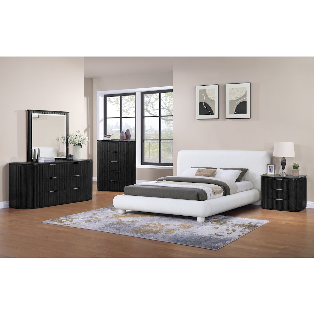 Astrid Black Solid Wood And Oak Veneer Chest. Picture 14