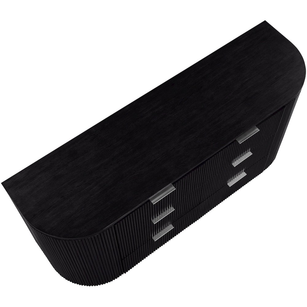 Astrid Black Solid Wood And Oak Veneer Dresser. Picture 9