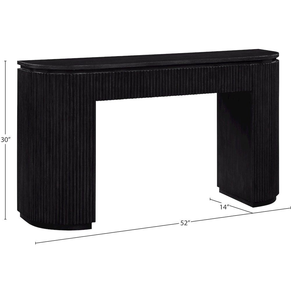 Astrid Black Solid Wood And Oak Veneer Console Table. Picture 10