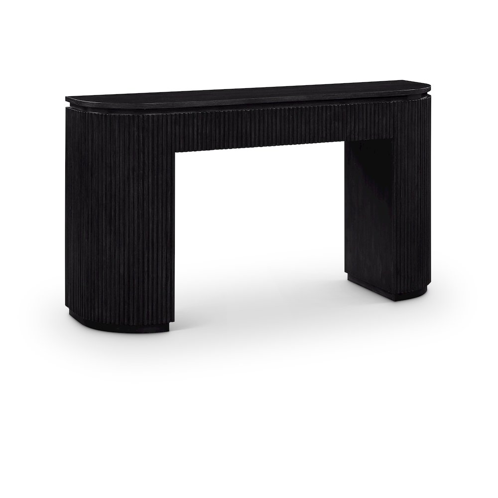 Astrid Black Solid Wood And Oak Veneer Console Table. Picture 1