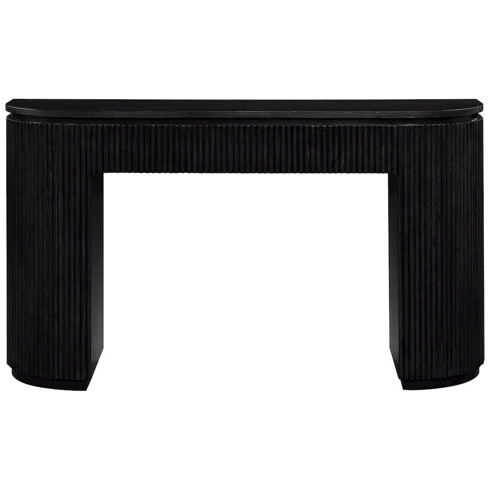 Astrid Black Solid Wood And Oak Veneer Console Table. Picture 2