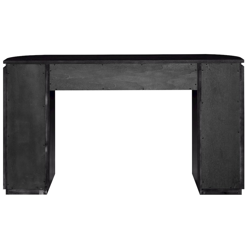 Astrid Black Solid Wood And Oak Veneer Console Table. Picture 3