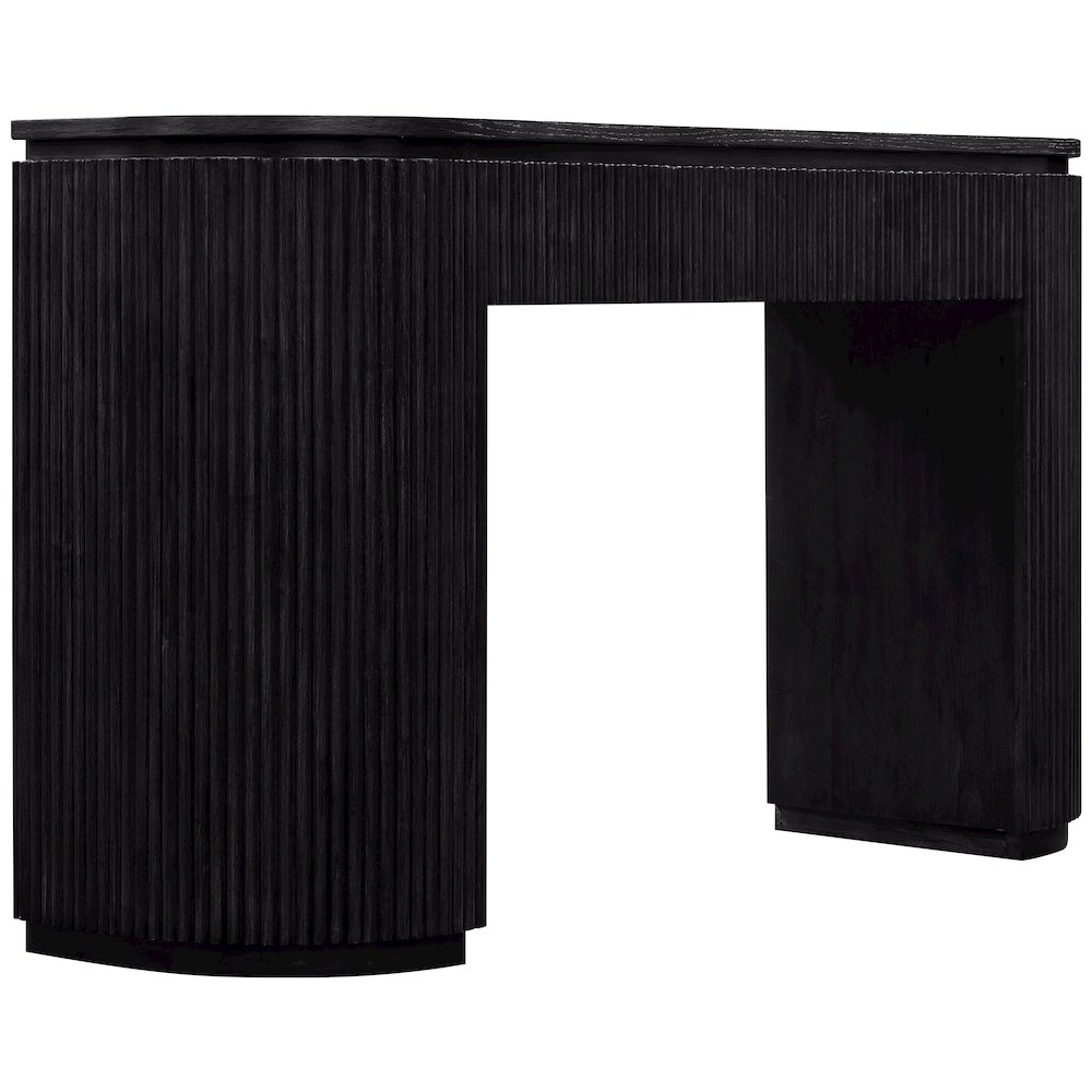 Astrid Black Solid Wood And Oak Veneer Console Table. Picture 4