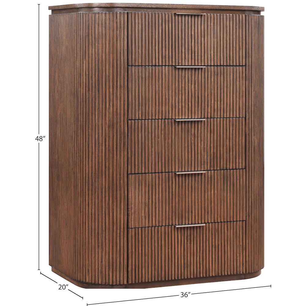 Astrid Brown Solid Wood And Oak Veneer Chest. Picture 12