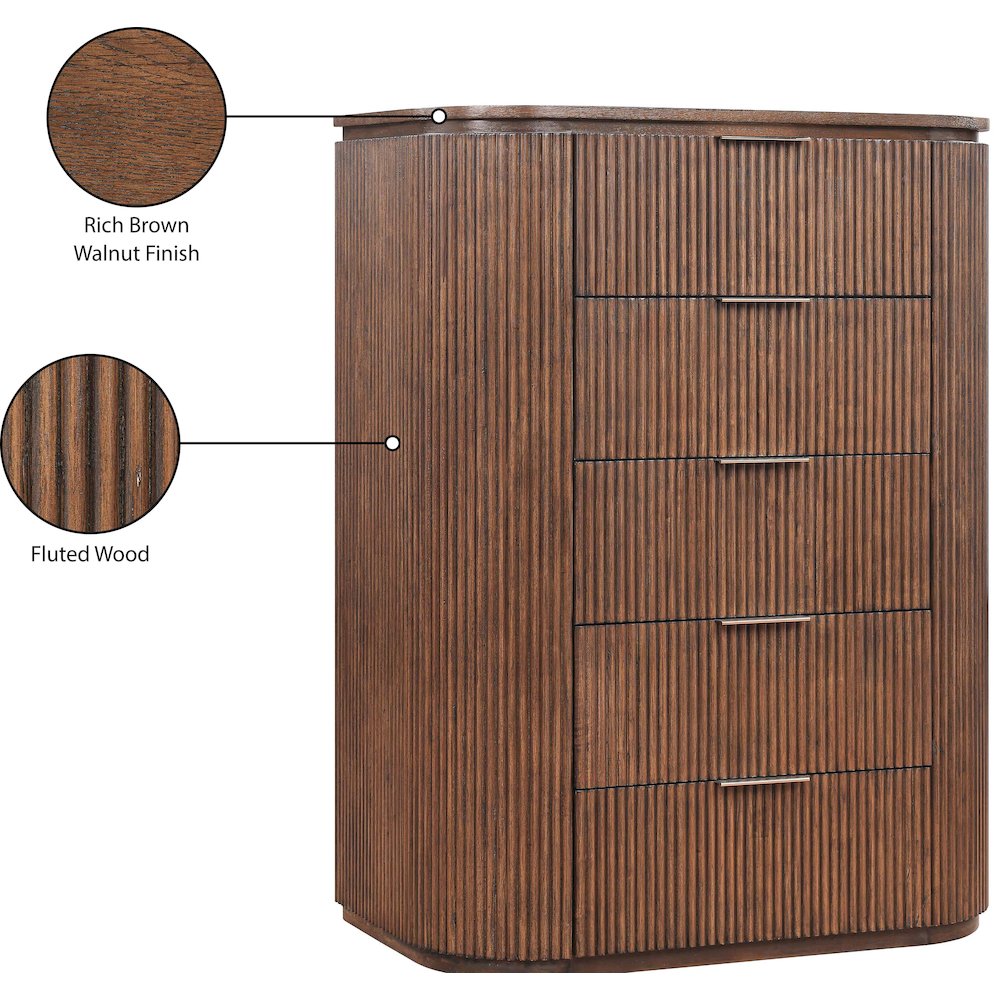 Astrid Brown Solid Wood And Oak Veneer Chest. Picture 13