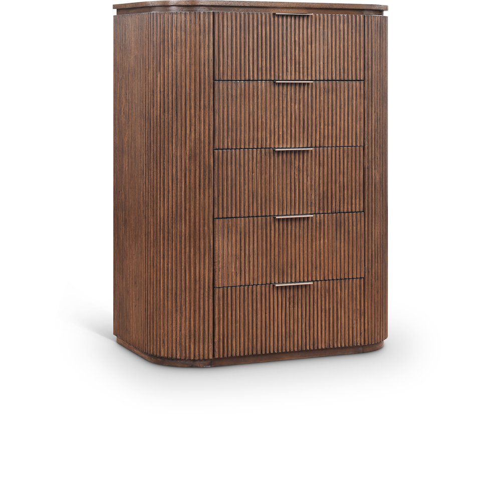 Astrid Brown Solid Wood And Oak Veneer Chest. Picture 1