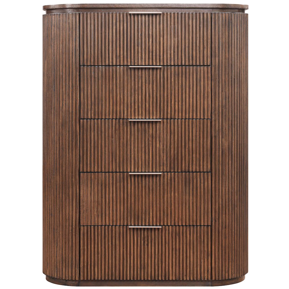 Astrid Brown Solid Wood And Oak Veneer Chest. Picture 2