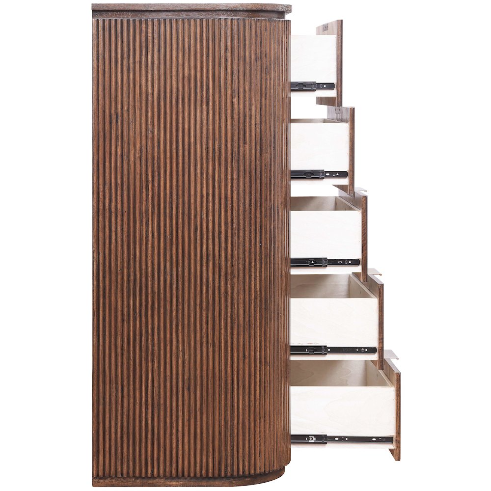 Astrid Brown Solid Wood And Oak Veneer Chest. Picture 4