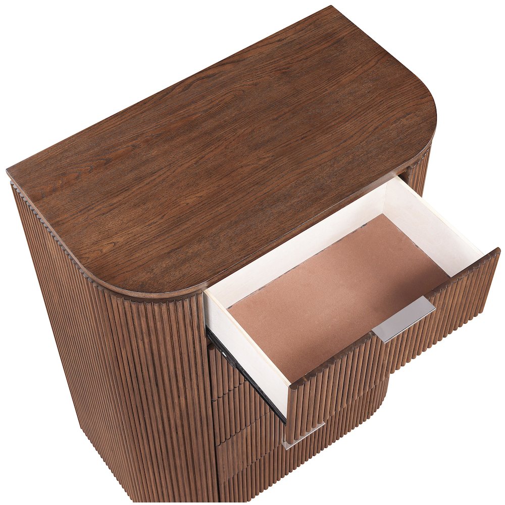 Astrid Brown Solid Wood And Oak Veneer Chest. Picture 6