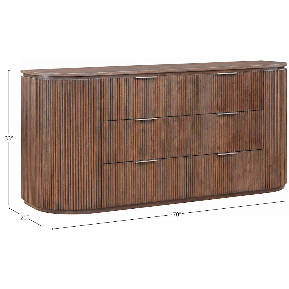 Astrid Brown Solid Wood And Oak Veneer Dresser. Picture 11