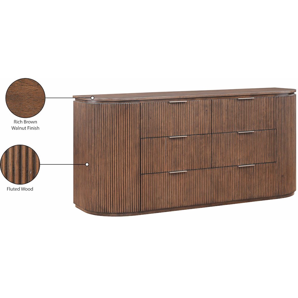 Astrid Brown Solid Wood And Oak Veneer Dresser. Picture 12