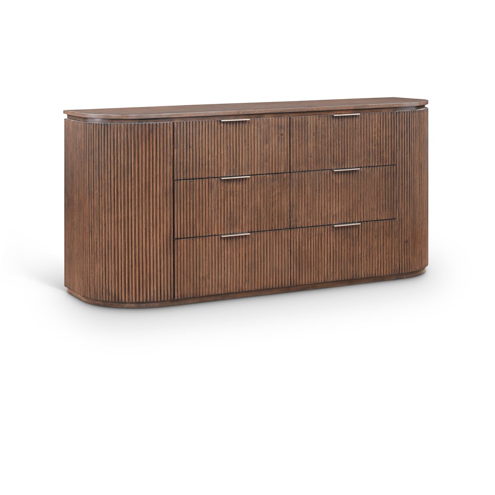 Astrid Brown Solid Wood And Oak Veneer Dresser. Picture 1