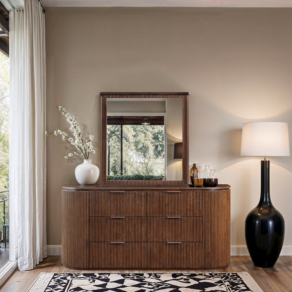 Astrid Brown Solid Wood And Oak Veneer Dresser. Picture 7