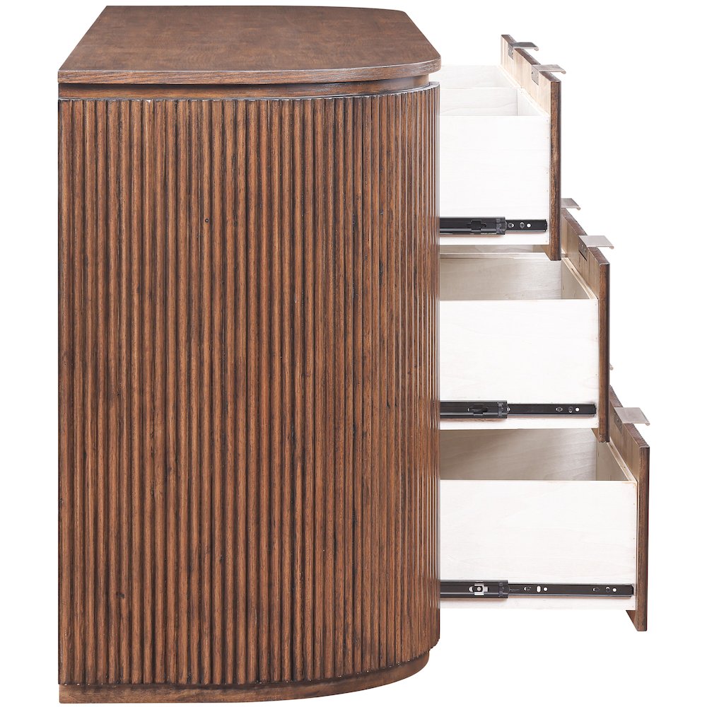 Astrid Brown Solid Wood And Oak Veneer Dresser. Picture 4