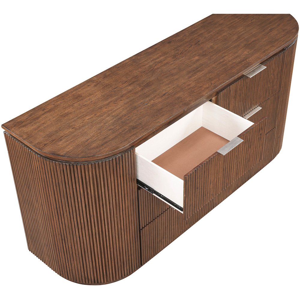 Astrid Brown Solid Wood And Oak Veneer Dresser. Picture 5