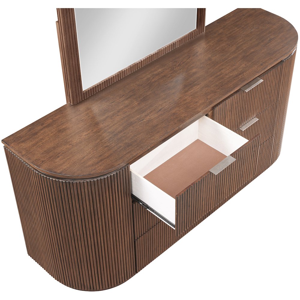 Astrid Brown Solid Wood And Oak Veneer Dresser. Picture 6