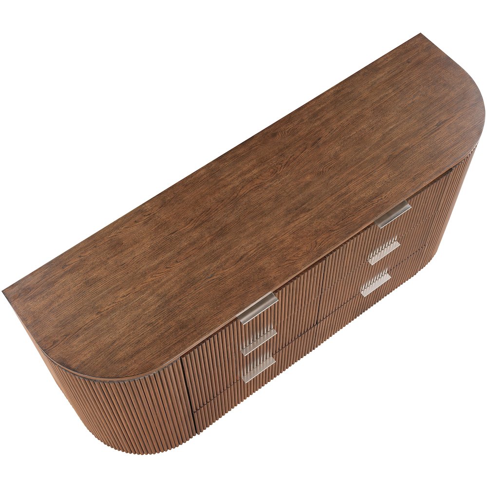 Astrid Brown Solid Wood And Oak Veneer Dresser. Picture 9
