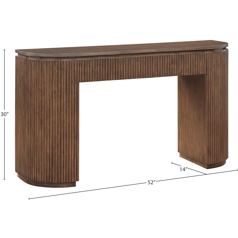 Astrid Brown Solid Wood And Oak Veneer Console Table. Picture 10