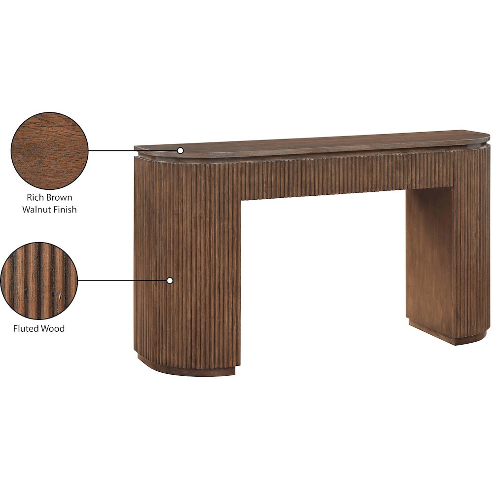 Astrid Brown Solid Wood And Oak Veneer Console Table. Picture 11