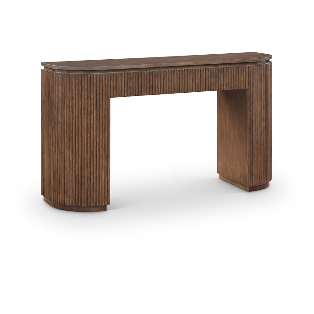 Astrid Brown Solid Wood And Oak Veneer Console Table. Picture 1