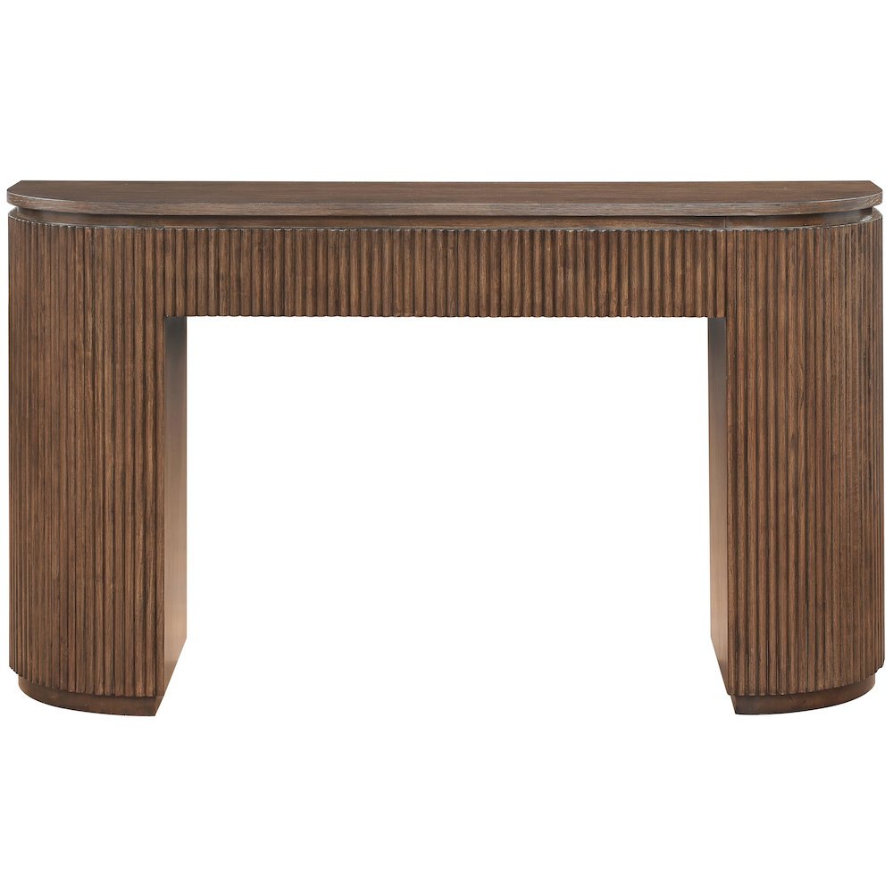 Astrid Brown Solid Wood And Oak Veneer Console Table. Picture 2