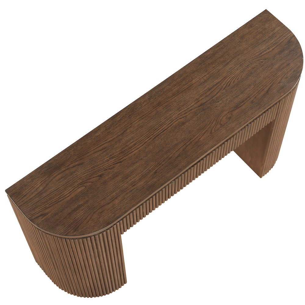 Astrid Brown Solid Wood And Oak Veneer Console Table. Picture 5