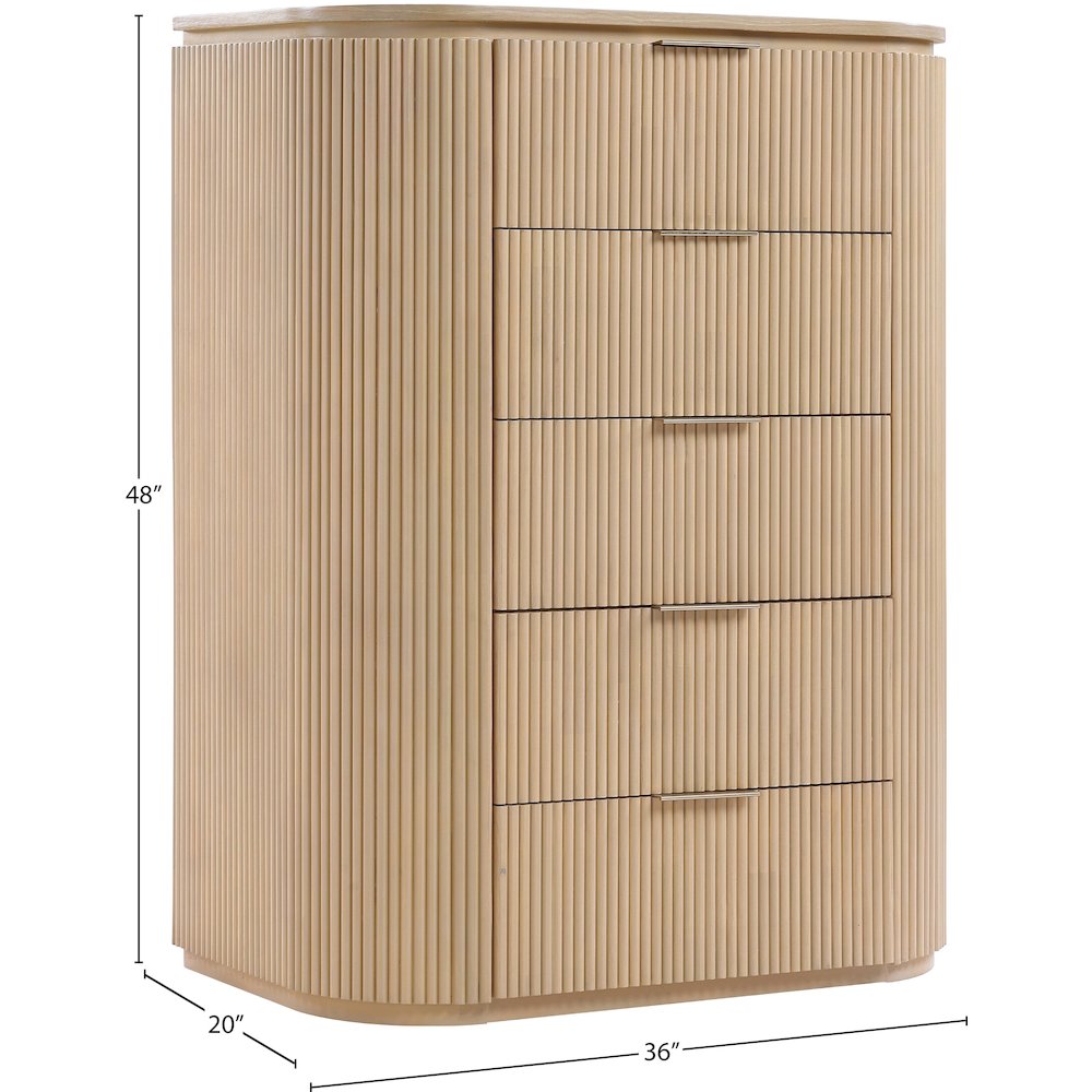 Astrid Natural Solid Wood And Oak Veneer Chest. Picture 12