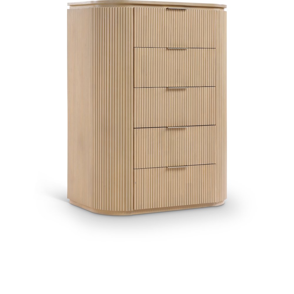 Astrid Natural Solid Wood And Oak Veneer Chest. Picture 1