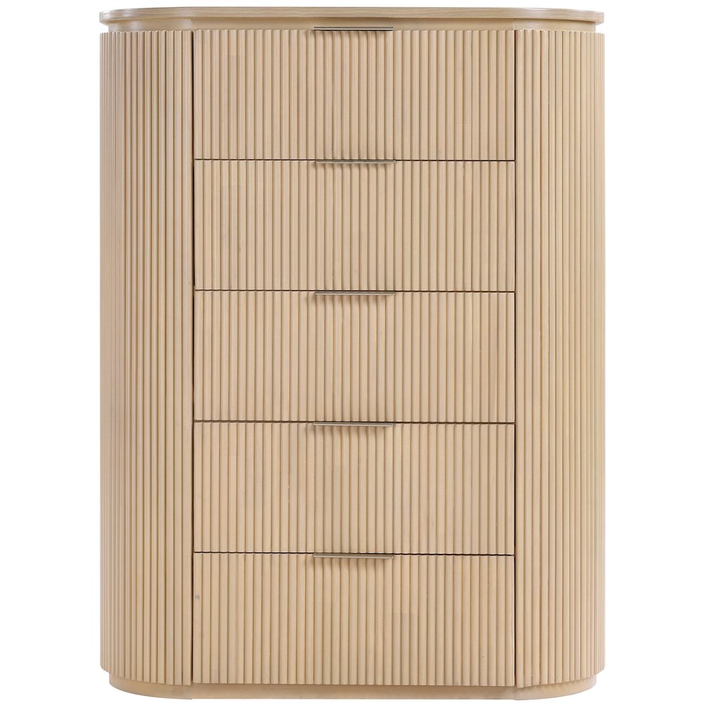Astrid Natural Solid Wood And Oak Veneer Chest. Picture 2