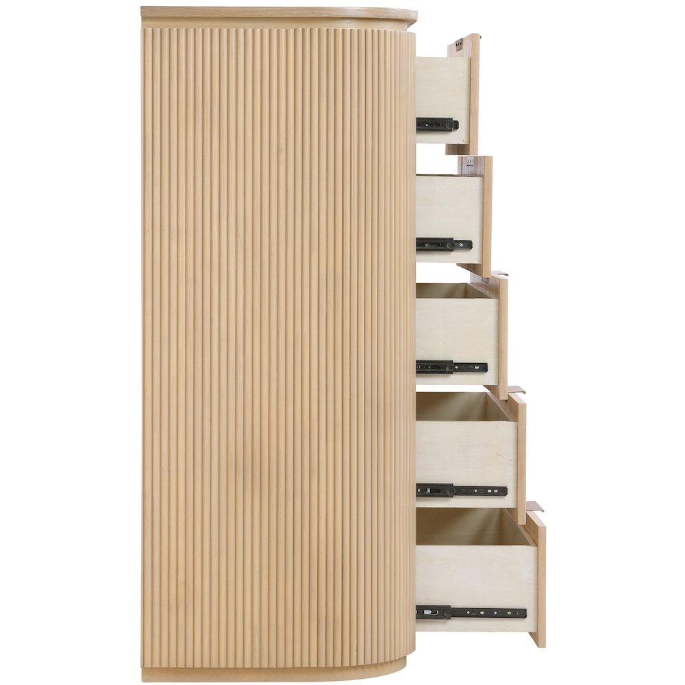 Astrid Natural Solid Wood And Oak Veneer Chest. Picture 4