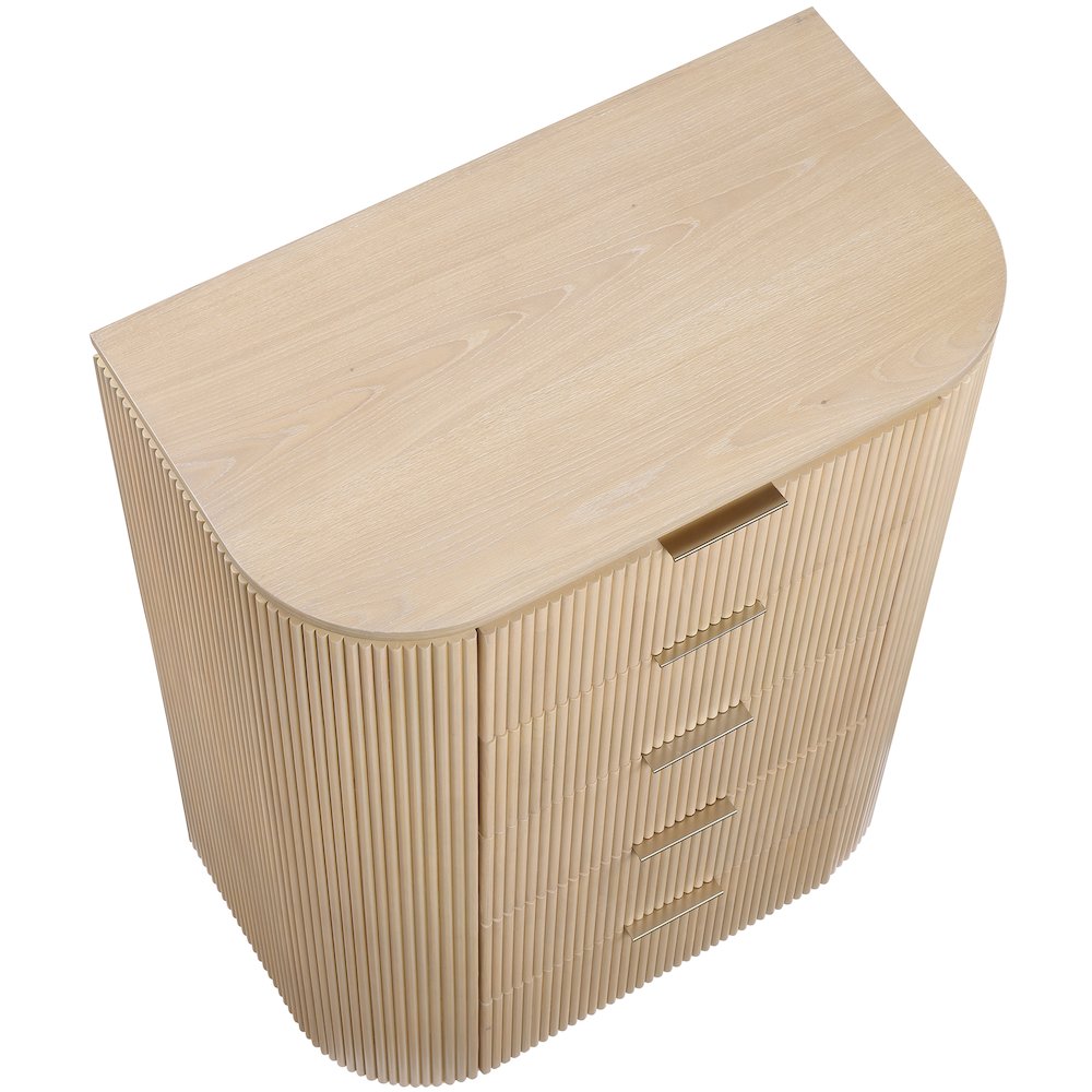 Astrid Natural Solid Wood And Oak Veneer Chest. Picture 5