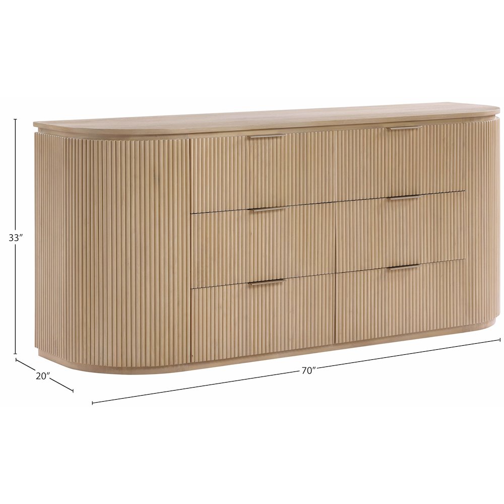 Astrid Natural Solid Wood And Oak Veneer Dresser. Picture 13