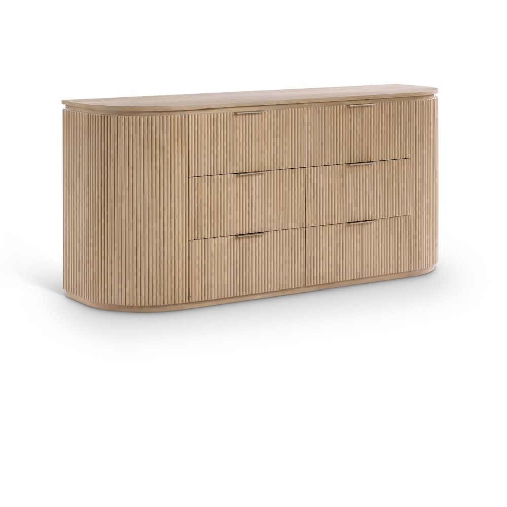 Astrid Natural Solid Wood And Oak Veneer Dresser. Picture 1