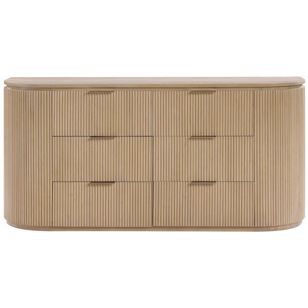 Astrid Natural Solid Wood And Oak Veneer Dresser. Picture 2