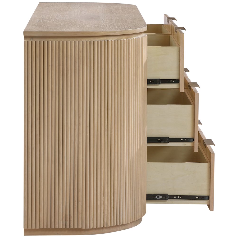 Astrid Natural Solid Wood And Oak Veneer Dresser. Picture 4