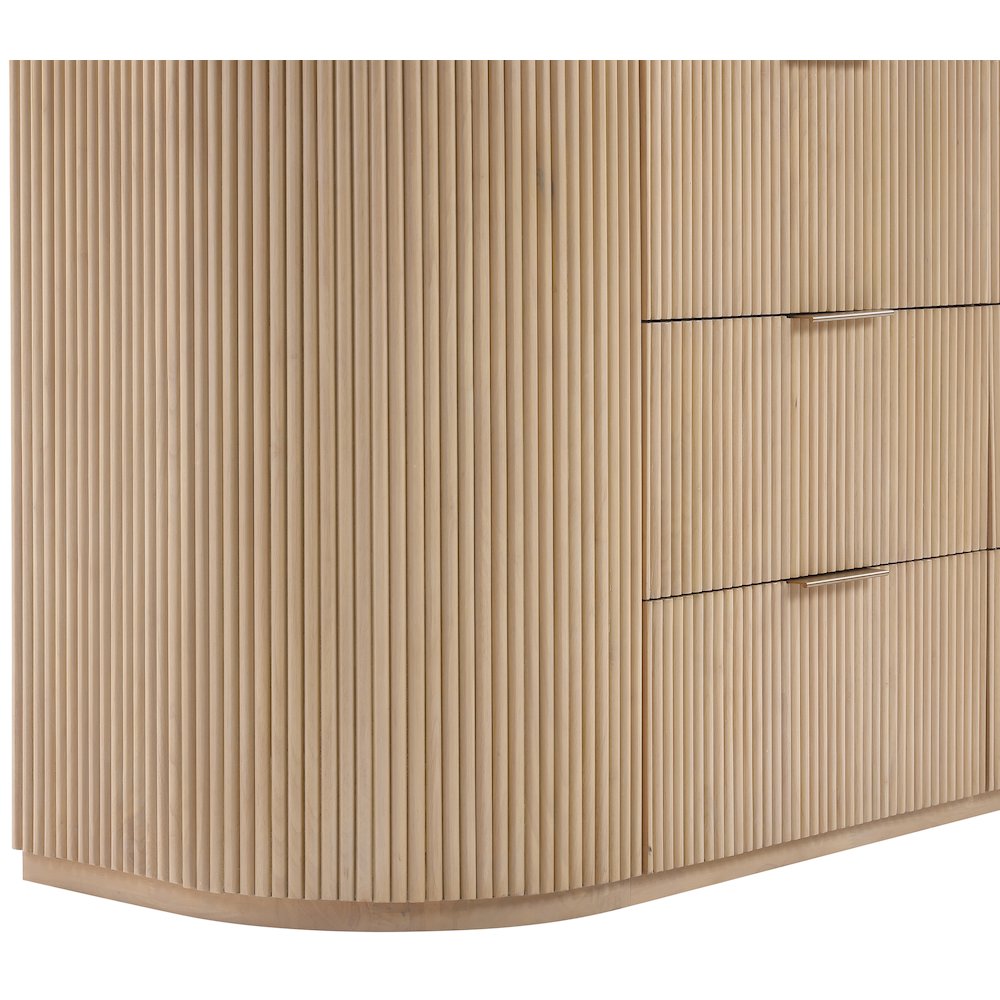 Astrid Natural Solid Wood And Oak Veneer Dresser. Picture 5