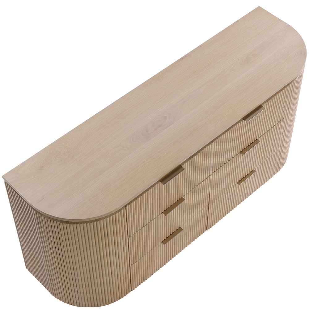 Astrid Natural Solid Wood And Oak Veneer Dresser. Picture 9