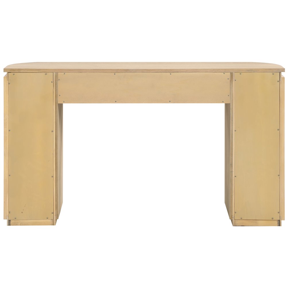 Astrid Natural Solid Wood And Oak Veneer Console Table. Picture 3