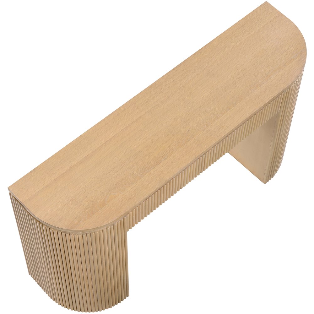 Astrid Natural Solid Wood And Oak Veneer Console Table. Picture 4