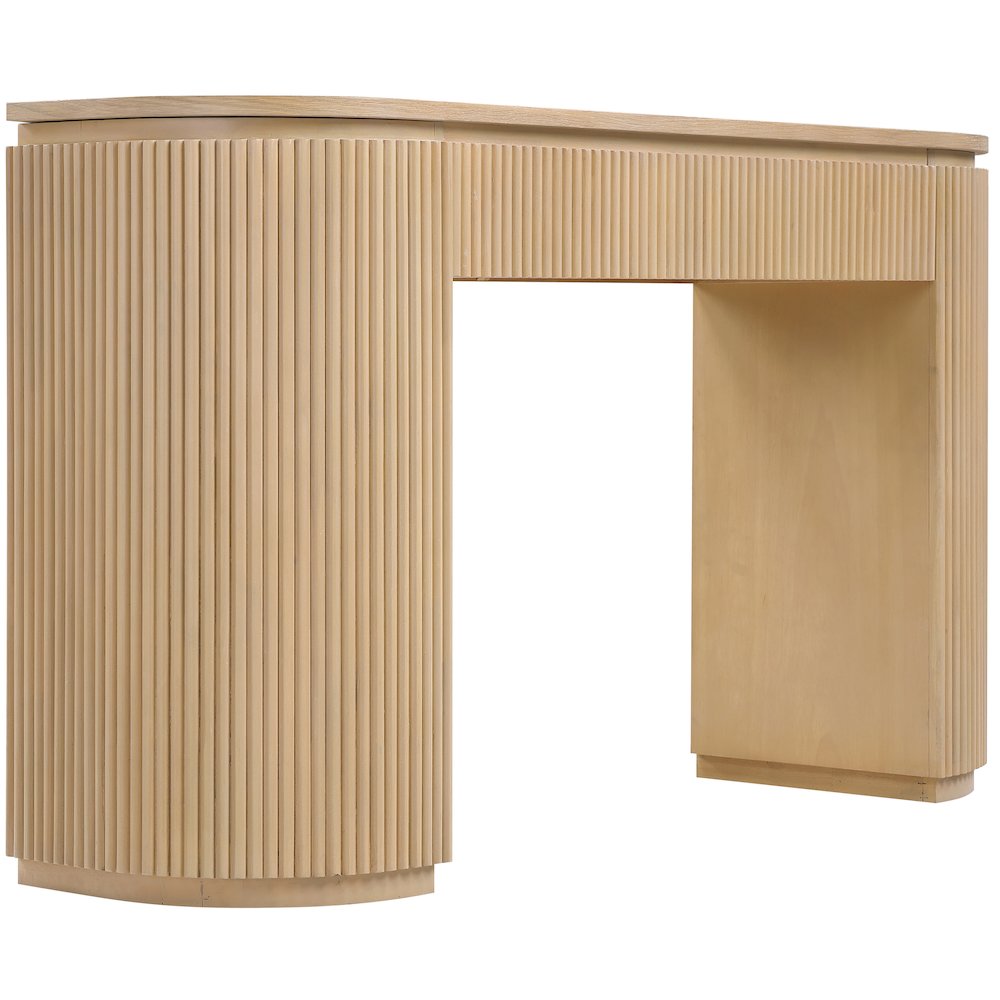 Astrid Natural Solid Wood And Oak Veneer Console Table. Picture 5