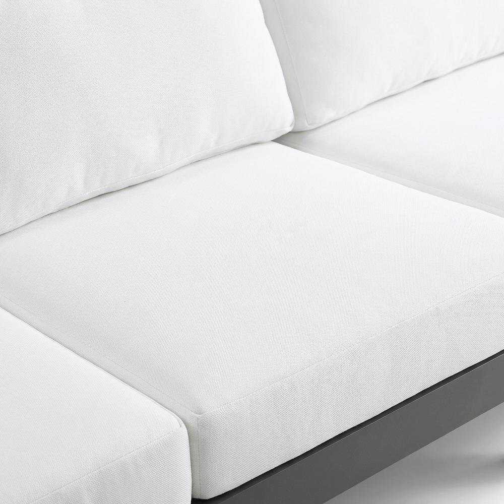 White Fabric Outdoor Patio Modular Sofa With Contemporary Style. Picture 5