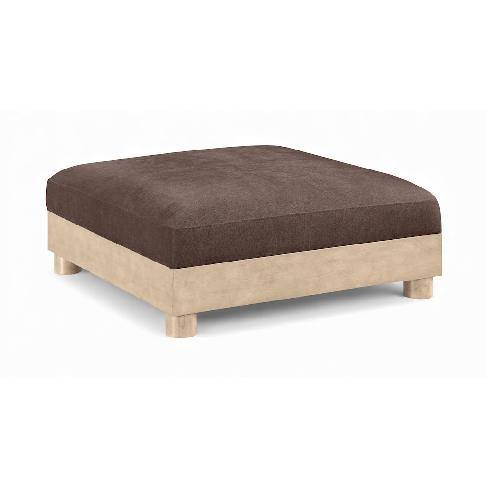 Turin Brown Chenille Fabric Upholstered Modular Ottoman. Picture 1