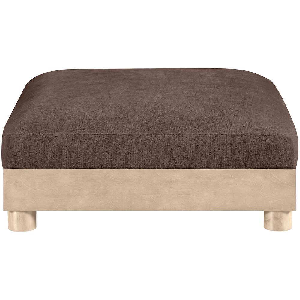Turin Brown Chenille Fabric Upholstered Modular Ottoman. Picture 3